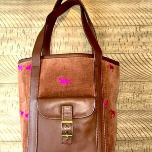 Neon Pink💗Horse🐎 Tote 👜 by Lilly Pulitzer Roomy 2zip compartments snap front